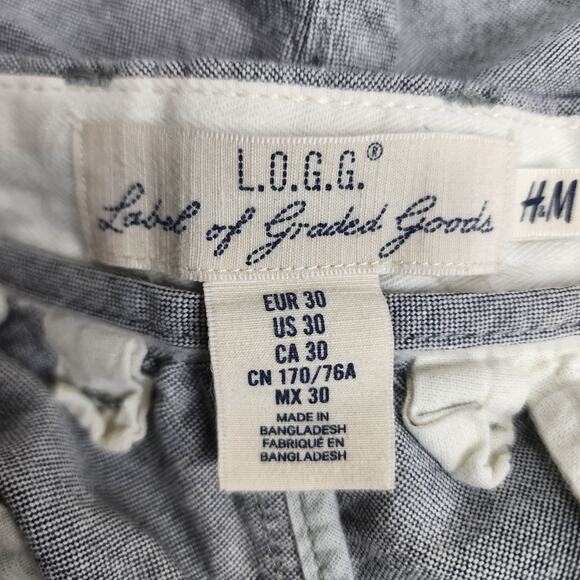 H&M Label of Graded Goods Gray Chino Type Cotton Shorts w/ Pockets Men's Size 30 - Picture 8 of 9